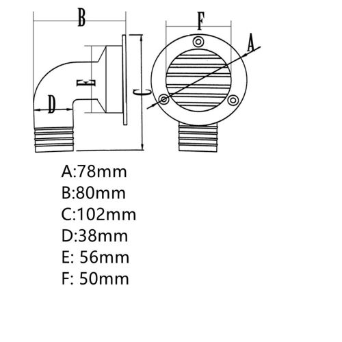 Boat Deck Drain Scupper 1-1/2"90 Degree Heavy Duty 316 Stainless Steel Floor ..., US $37.04, image 2