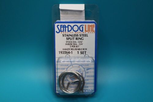 Sea-dog line 316 ss split ring id 3/4" 193564-1 3 pack