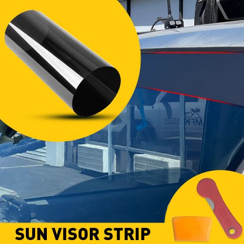 durability 8*60inch Black Sun Strip Decal Vinyl Windshield Banner PVC Film, US $10.99, image 9