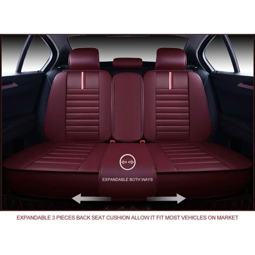 Car Seat Covers Premium Waterproof Faux Leather Cushion Universal Full Set Tan, US $75.00, image 2