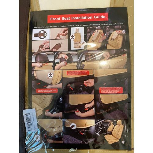 Car Seat Covers Premium Waterproof Faux Leather Cushion Universal Full Set Tan, US $75.00, image 3
