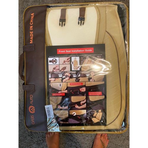 Car Seat Covers Premium Waterproof Faux Leather Cushion Universal Full Set Tan, US $75.00, image 5