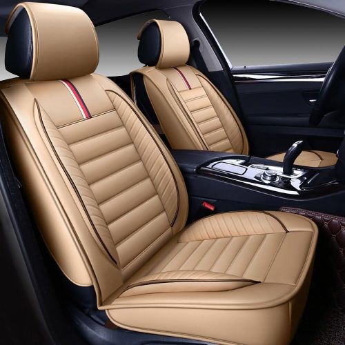 Car Seat Covers Premium Waterproof Faux Leather Cushion Universal Full Set Tan, US $75.00, image 9