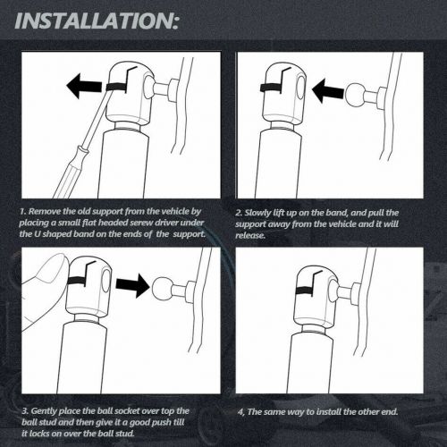 2x Hatch Tailgate Lift Supports Shocks Springs For 2005-2010 Honda Odyssey 6117, US $20.90, image 3