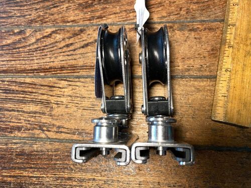 Pair new schaefer s.s. 505-82 genoa lead blocks for 1" track w/spring pinstops