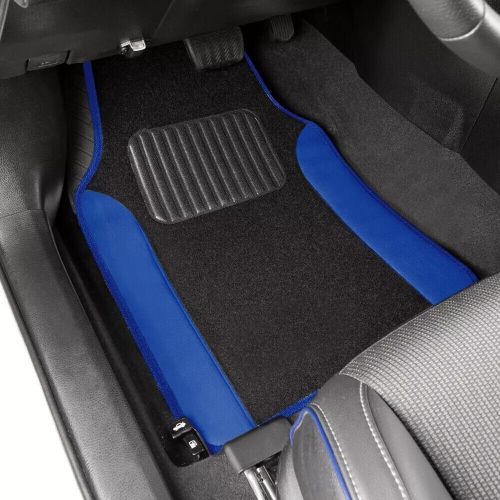 Full Car Seat Covers & Carpet Floor Mats Interior Set Universal Fit Black/Blue, US $79.92, image 4