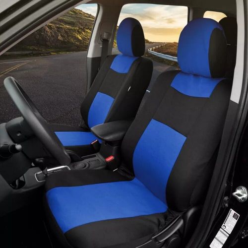 Full Car Seat Covers & Carpet Floor Mats Interior Set Universal Fit Black/Blue, US $79.92, image 7