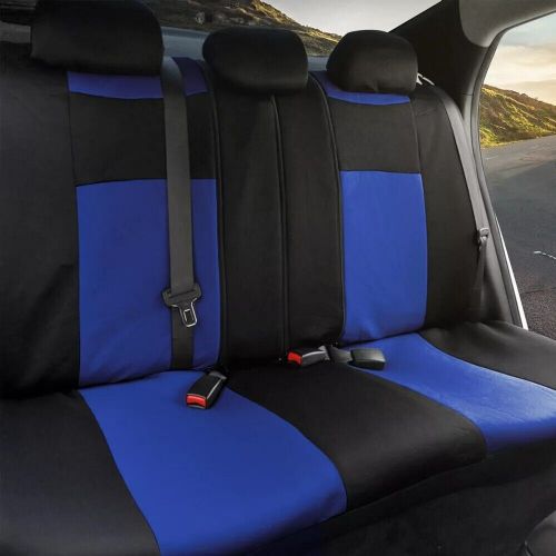 Full Car Seat Covers & Carpet Floor Mats Interior Set Universal Fit Black/Blue, US $79.92, image 8