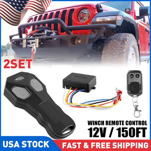2SET Car Vehicle Winch Wireless Remote Control KeyFob Transmitter Receiver Black, US $36.08, image 11