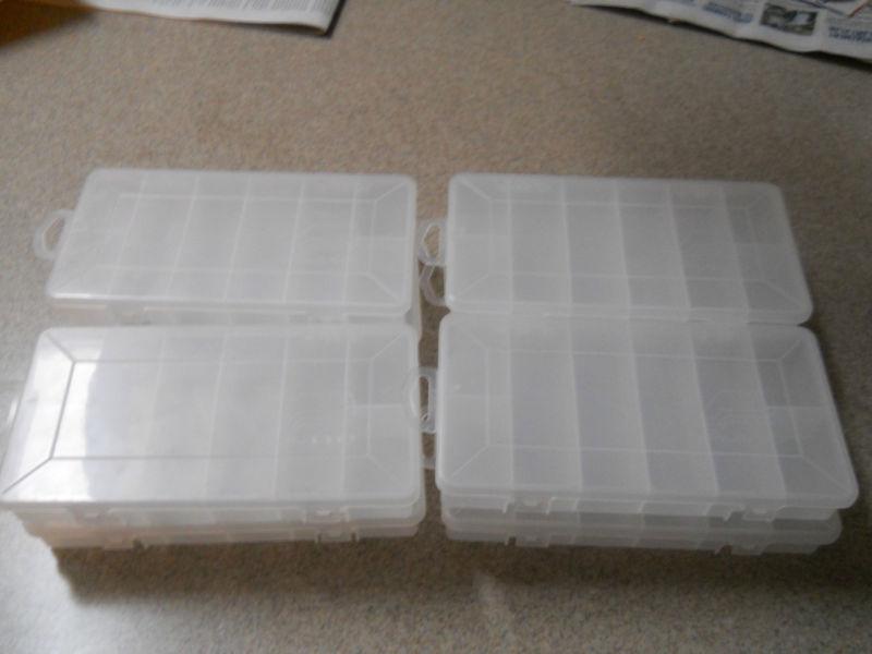 Lot of 8 new plano 3450 trays-has 8 compartments-8 1/4"w x 1 3/8"t x 4 3/8"d