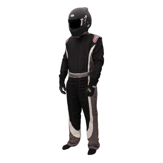 New simpson 1902421 crossover black/white/gray racing suit size xl sfi 5
