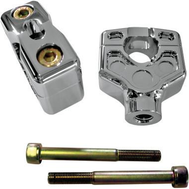 Joker machine 03-862c chrome 2" rise dual handlebar clamp assembly for 1" bars