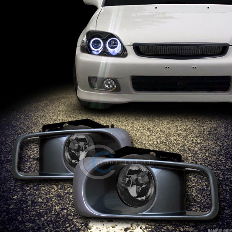 Buy JDM SMOKE CLEAR FRONT BUMPER FOG LIGHTS LAMPS+SWITCH 9900 HONDA