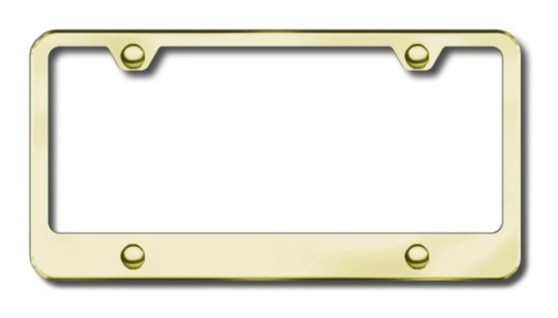 4-hole wide bottom gold license plate frame made in usa genuine