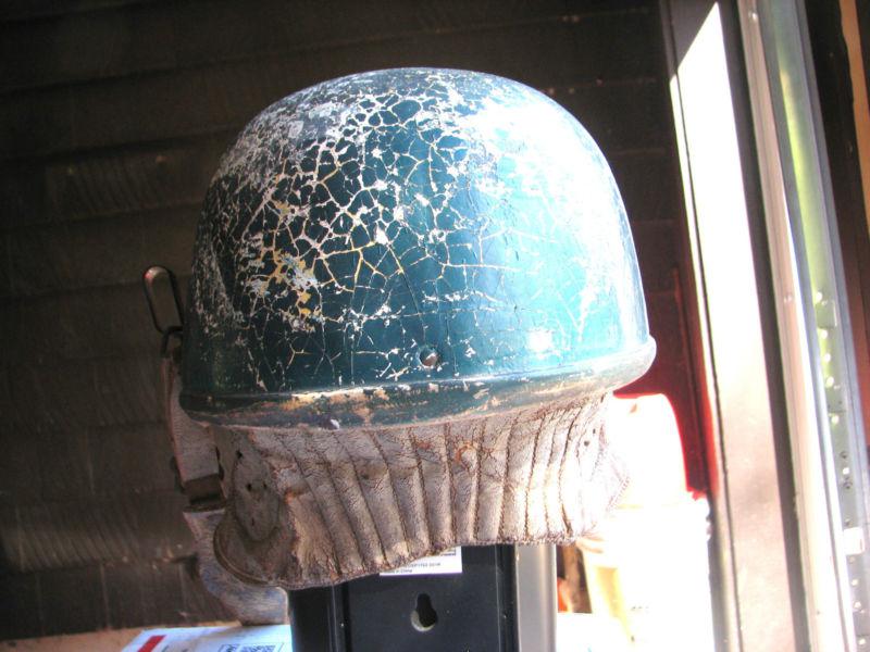 Antique racing helmet early 1900s rare as found car motorcycle leather display