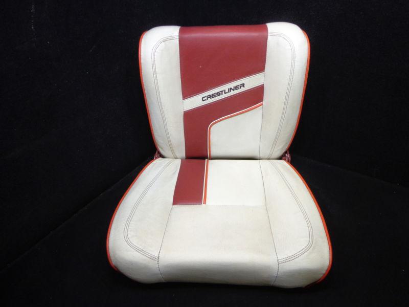 White and red folding crestliner pedestal bass boat seat #dr180 