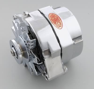Powermaster street alternator 70 amps polished 12v gm 10si case 27127