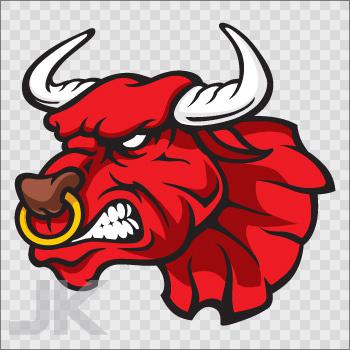 Decals sticker bull taurus head farm ranch cow bulls angry beef red 0500 zzvlz