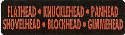 Motorcycle sticker for helmets or toolbox #529 flathead knucklehead panhead