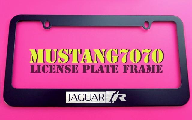 1 brand new jaguar r black metal license plate frame + screw caps