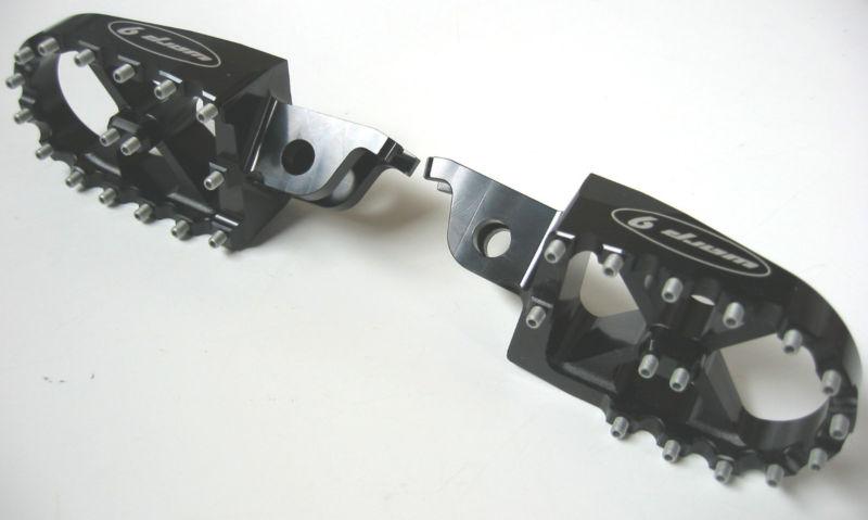 Warp 9 billet footpegs foot peg black kawasaki kxf 250 06 450 07 klx 08 09 11 12