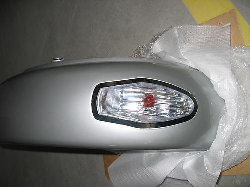 Ln silver motorcycle hard saddlebags with clear lens