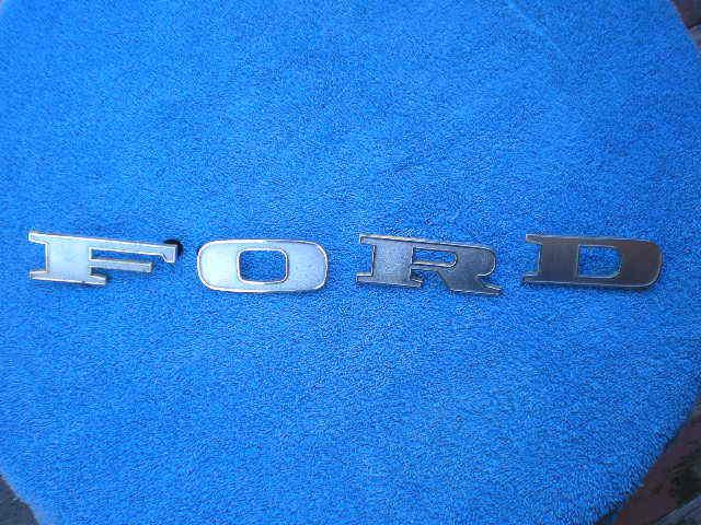 Ford truck van  letters set emblem oem hood badge  68 69 70 71 72 vtg  nice!