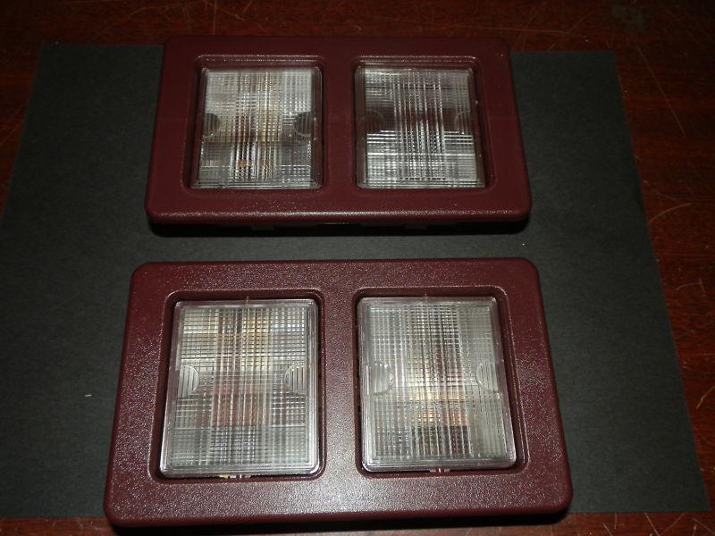 12 volt set of two double interior lights color: maroon ( new )