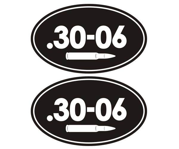 .30-06 ammo can decal set 3"x1.8" oval 30-06 hunting rifle sticker zu1