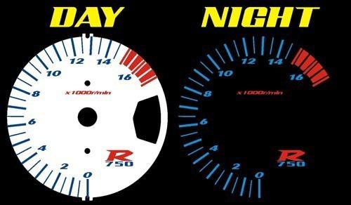 Suzuki gsxr 750 2006 white face glow gauge gsxr750 06 custom gixxer gsx-r