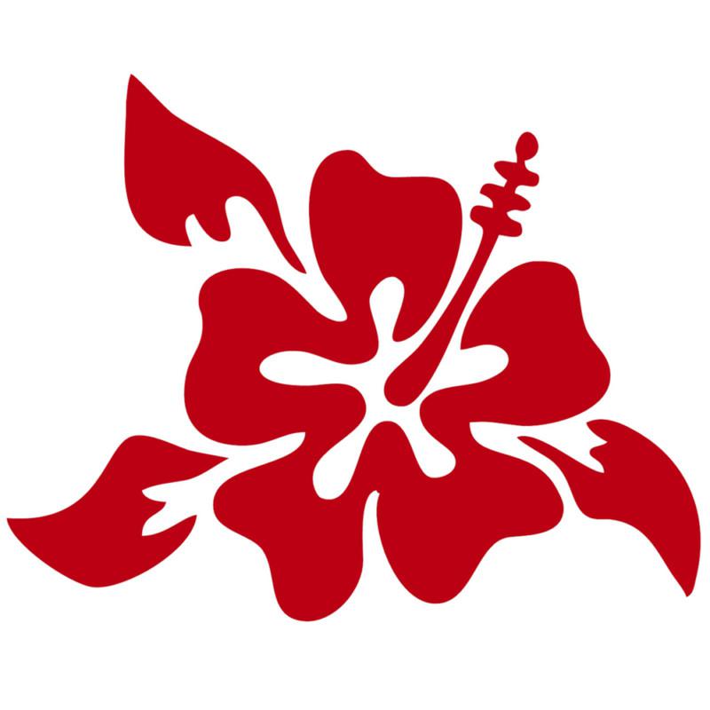 Hawaiian flower decal - car - truck - dodge - chevy - gmc - ford - toyota - 