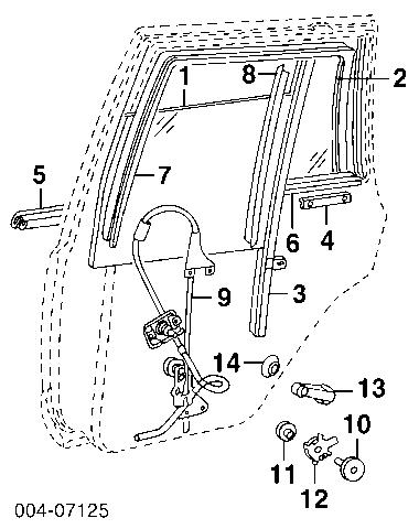 Dd6604gtn 1984-2001 jeep cherokee wagoneer door rear left window glass