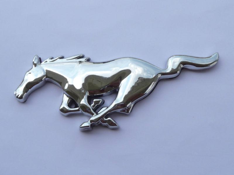 Mustang running horse ford chrome emblem badge grille 15.5 cm brand new 