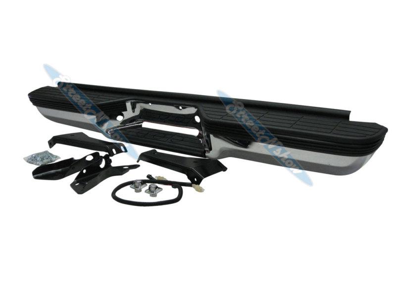 88-00 chevy c/k pickup fleetside light duty rear bumper chr assy w/bracket pad