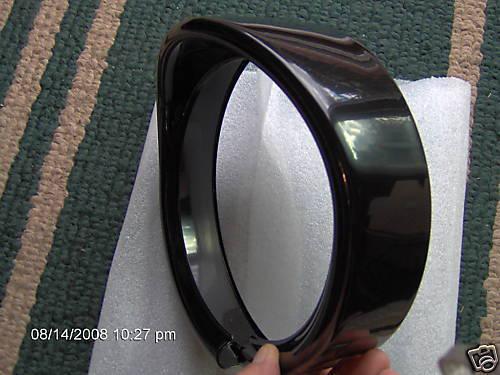 Harley touring visor style headlight trim ring/glide-gloss black powder coat
