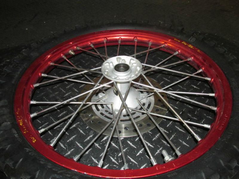 2004 CR85 CR 85 80 85R 80R RED PRO WHEEL 14/17 RIM HUBS TIRES ROTORS SET , US $175.00, image 5