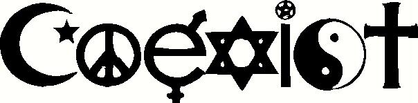 Coexist vinyl bumper sticker laptop hippy peace sign window decal cute funny
