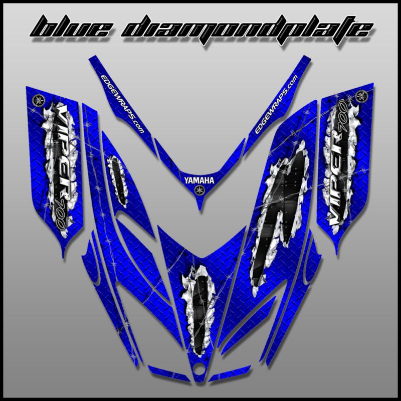 New graphics kit yamaha, viper, 700, snowmobile graphics kit - 700 blue diamond 