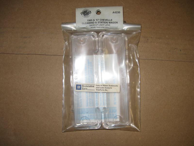 1965 thru 1967  chevrolet  chevelle,  el camino & station wagon, b/up  lens, pr.