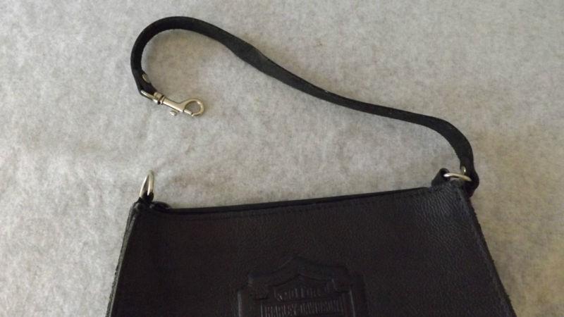 HARLEY DAVIDSON.. BLACK LEATHER PURSE BAG STRAP OPENS, US $10.51, image 6