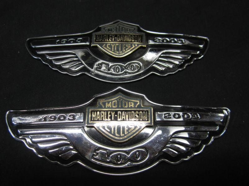 Harley davidson 100th anniversary tank badges emblems cruiser 1903-2003