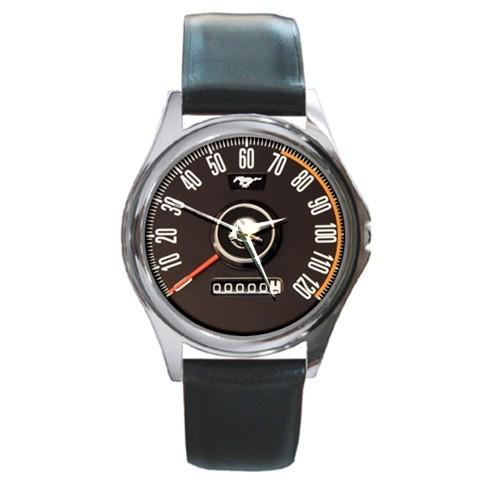 Hot customize  ford mustang classic speedometer sport leather watch