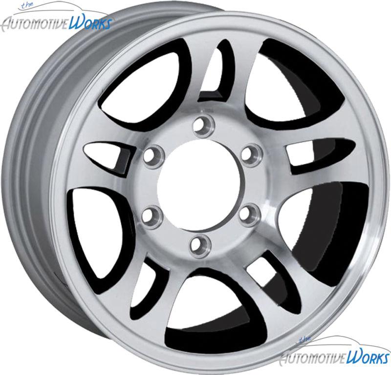 Buy 15x6 Sendel T03 Trailer 6x139.7 6x5.5 0mm Black Machined Wheels Rims Inch 15" in Bolingbrook