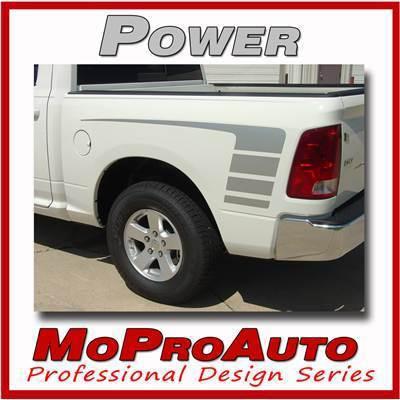Dodge ram bed side graphics decals - 3m pro vinyl stripes 2011 484