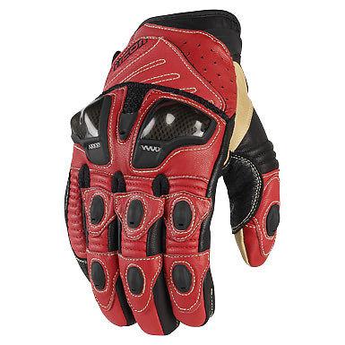 Icon glove overlord short red sm 3301-1478