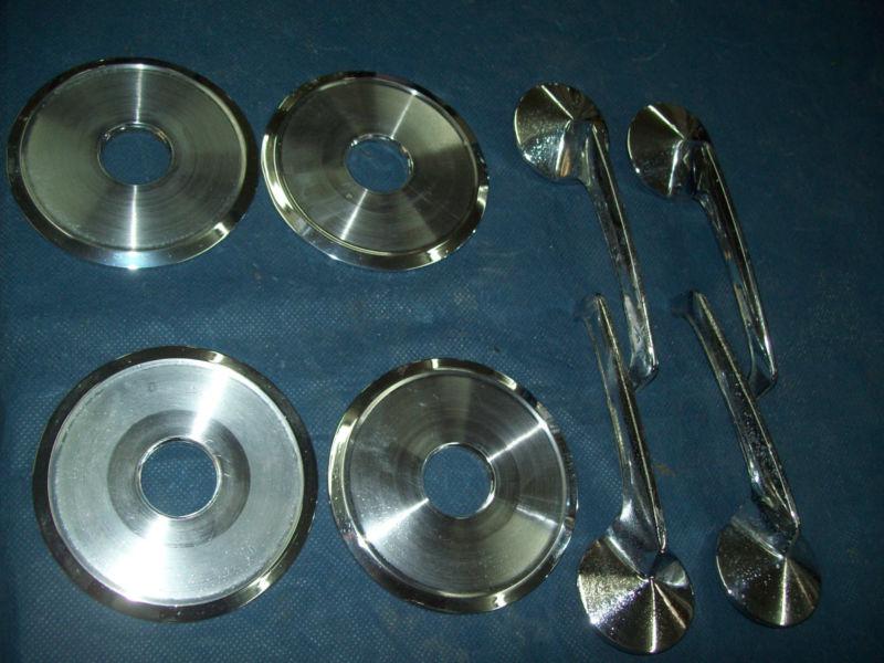 1960 ford lincoln mercury chrome door handles & backing plate