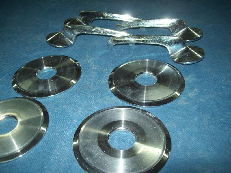 1960 FORD LINCOLN MERCURY CHROME DOOR HANDLES & BACKING PLATE, US $30.00, image 2