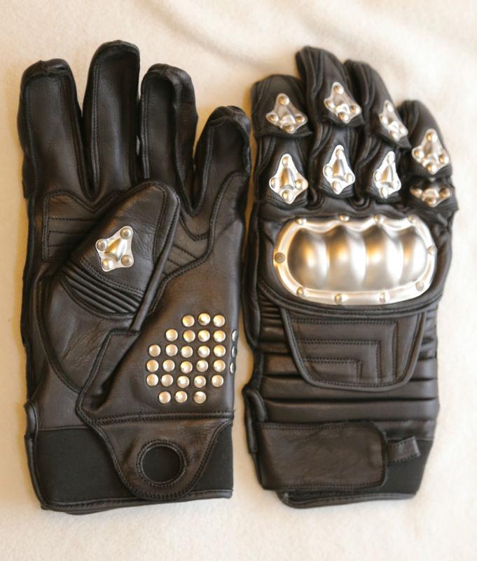 Icon timax style leather motorcycle gloves xl x-large