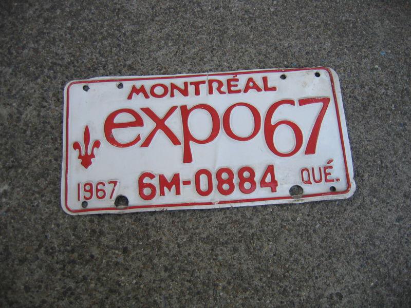 1967 montreal license plate