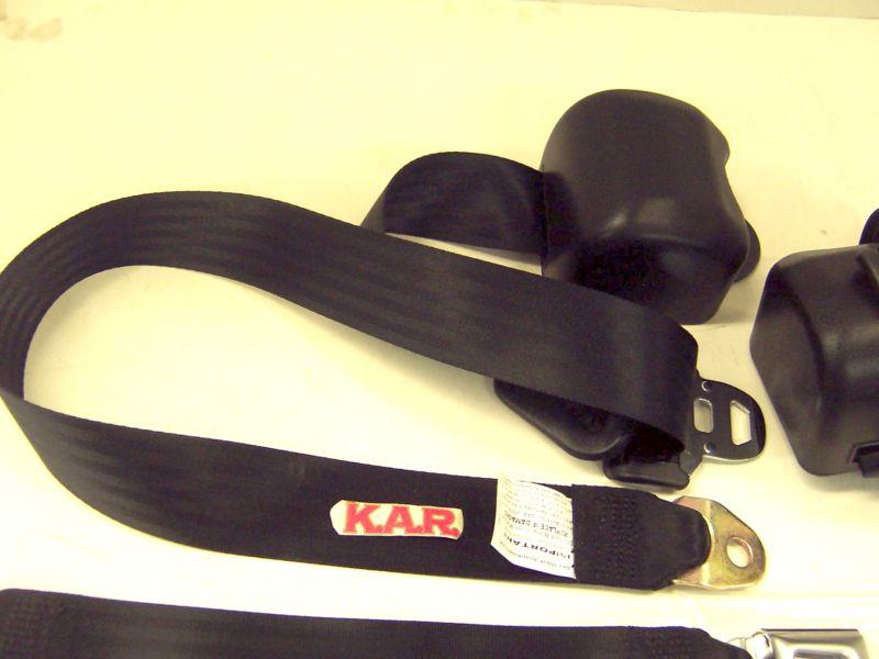 1982 through 1991 Jeep Wrangler black 3 point retractable front seat belts; Pair, US $199.95, image 3